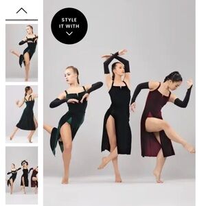 Weissman Velvet Contemporary Dance Dress Recital, Green XS